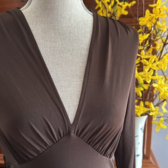 Maggy London Matte Jersey Dress Dark Brown Size 10 - Picture 1 of 9